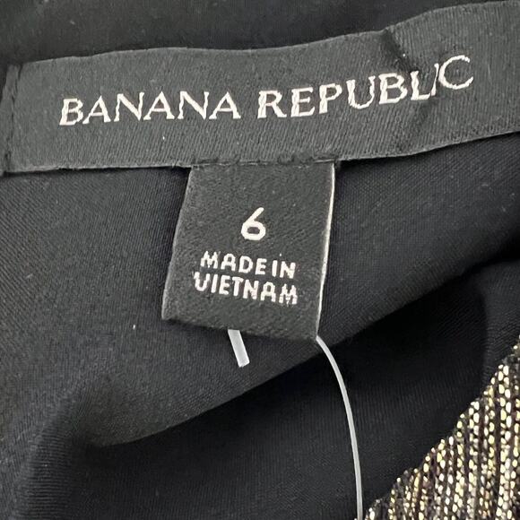 Banana Republic Metallic High-Low Dress Size 6 Gold Mix New - Picture 8 of 11